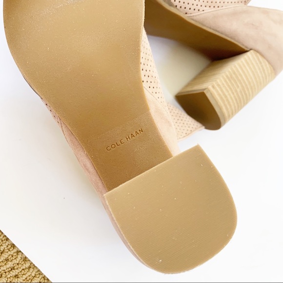 Cole Haan Shiloh Open Toe Perforated Suede Bootie - Picture 12 of 14